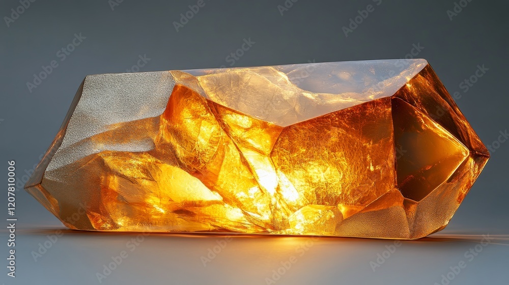 Poster unique glowing table lamp creating a warm and inviting atmosphere in a modern interior space