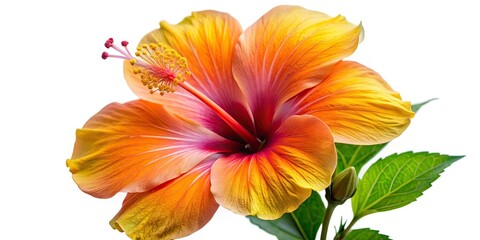 Obraz premium Hibiscus Flower Isolated White Background Rule of Thirds Photography