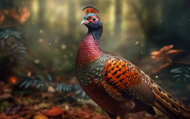 Fototapeta premium Magnificent Pheasant in the Forest
