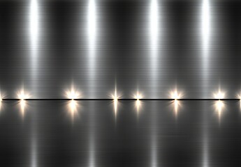 A panoramic view of a brushed metal texture, showcasing a sleek steel background in a modern silver style.