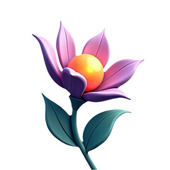 Pink and teal lotus flower illustration with gradient petals