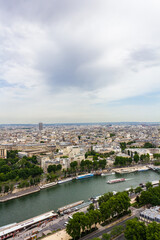 Aerial View of Paris with Seine River and Cityscape