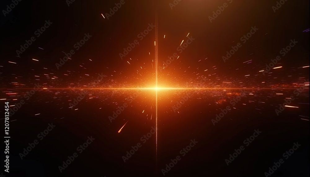 Aufkleber Futuristic light beams and glowing trails in motion creating a tunnel effect with speed lines