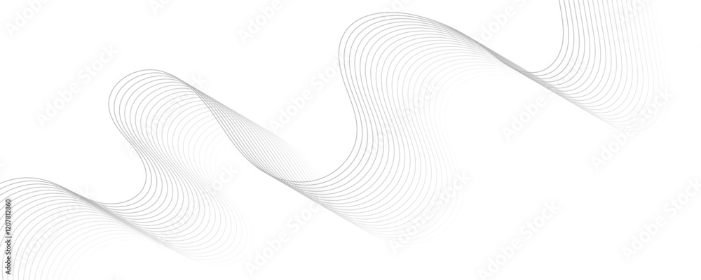 Poster abstract gray wave dynamic curve lines background. energy technology concept modern backdrop design 