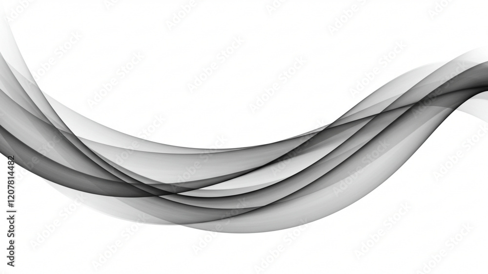 Fototapete a refined, streamlined gray wave characterized by an elegant abstract form that suggests swift motio