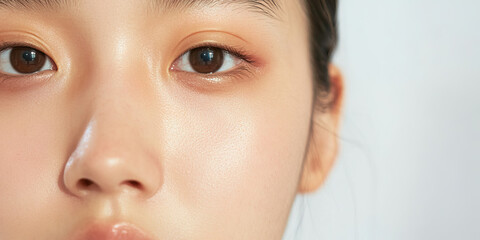 Close-up of Woman's Face, Eyes, and Skin