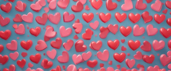 Bright and playful heart pattern in various sizes, heart, playful, romance