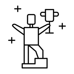 Sunlit Victory Vector Line Icon Design