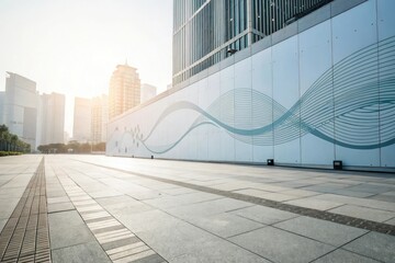 Fototapeta premium Business background lines wave abstract stripe design with subtle gradient effect, office decor, business, style, minimalist