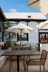 Patio of a restaurant, Teguise, Lanzarote, Spain