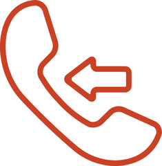 Incoming call outline icon