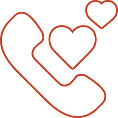 Phone heart outline icon