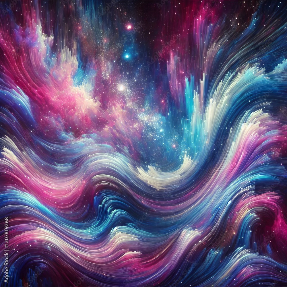 Poster cosmic waves an abstract representation of celestial waves where