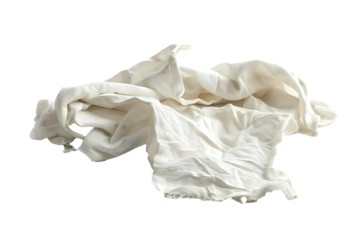 white piece of fabric isolated on a transparent background 