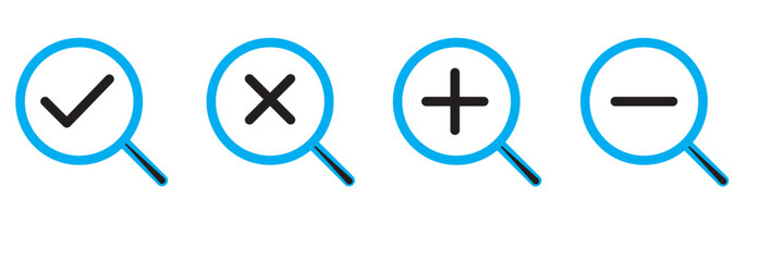 Magnifying glass icon in line style. magnifier or loupe sign isolated on transparent on white background.Search symbol. Vector illustration