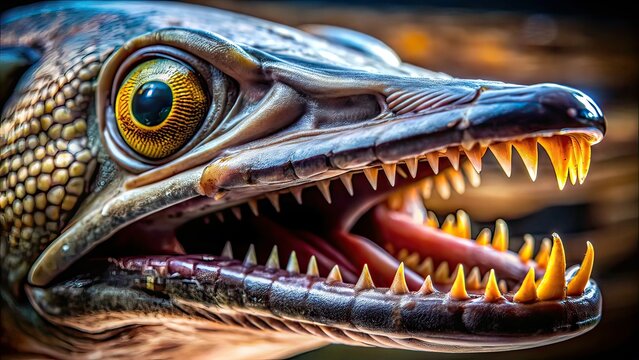 Houndfish Jaws Macro Close-up, Tylosurus crocodilus