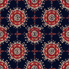 Geometric mandala seamless patterns for mindfulness and meditation spiritual art cultural inspirations in buddhism and jainism