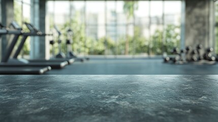 Obraz premium Modern Gym Interior with Treadmills and Weights