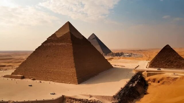 4K Giza View, Pyramid Egypt Travel, Ancient Egypt History, Pyramid Scenic Beauty, Giza Vacation Spot, Giza, Pyramid, Egypt, Travel, History, Scenic, 4K, Ancient, Landmark, Tourism