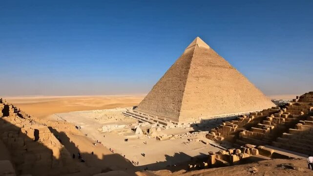 4K Giza View, Pyramid Egypt Travel, Ancient Egypt History, Pyramid Scenic Beauty, Giza Vacation Spot, Giza, Pyramid, Egypt, Travel, History, Scenic, 4K, Ancient, Landmark, Tourism