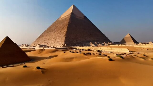 4K Giza View, Pyramid Egypt Travel, Ancient Egypt History, Pyramid Scenic Beauty, Giza Vacation Spot, Giza, Pyramid, Egypt, Travel, History, Scenic, 4K, Ancient, Landmark, Tourism