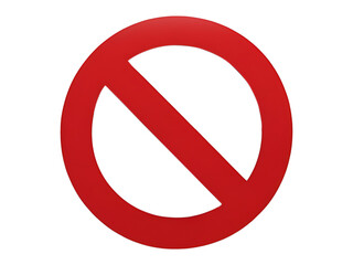 Red Stop Sign PNG – Prohibition Sign Illustration on Transparent Background
