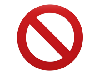 Red Stop Sign PNG – Prohibition Sign Illustration on Transparent Background