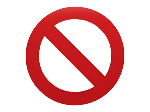 Red Stop Sign PNG – Prohibition Sign Illustration on Transparent Background
