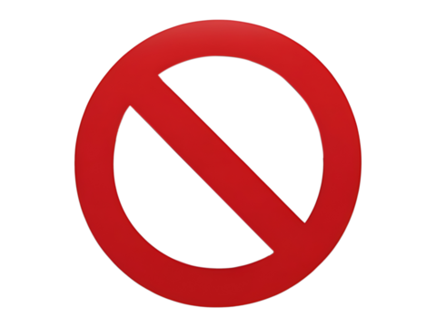 Red Stop Sign PNG – Prohibition Sign Illustration on Transparent Background - Powered by Adobe