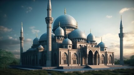 Majestic Mosque Under a Clear Sky