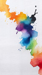 colourful aquarelle in on white paper