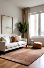 Fototapeta premium Modern interior design with Pantone 2025 Colour of the Year Mocha Mousse 