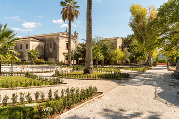 Obraz premium View of the Ancient Ibleo Garden with the Capuchin Church in Ragusa Ibla, Sicily, Italy