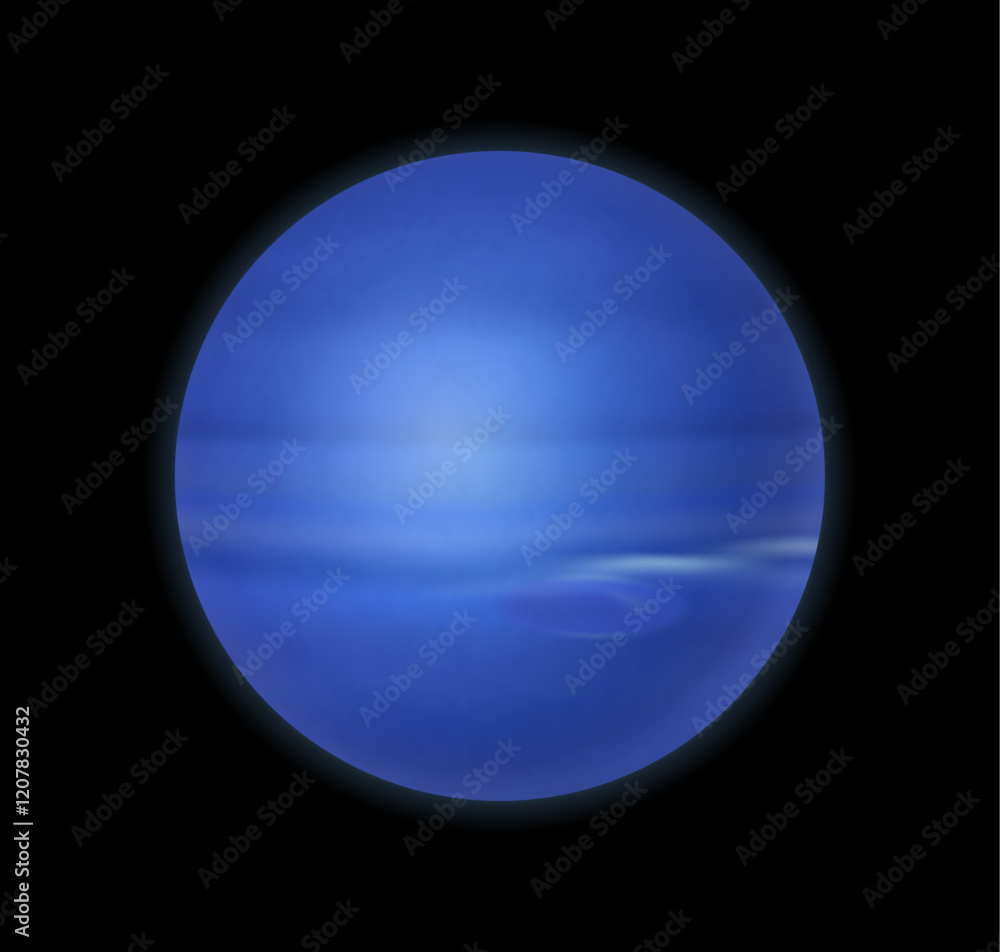 Poster solar system planet, neptune celestial body isolated. vector realistic astrology theme, children boo