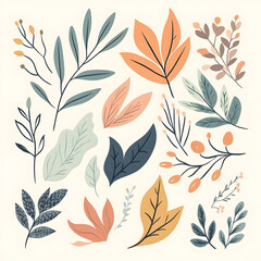 Creative 2D Doodle Floral Illustrations for wallpaper, card, tile