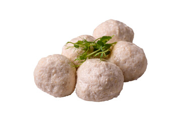 Delicious healthy steamed chicken cutlets or minced meatballs