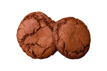 Sweet round crispy chocolate chip cookies