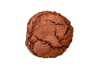 Sweet round crispy chocolate chip cookies