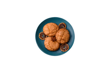 Sweet round crispy lemon cookies