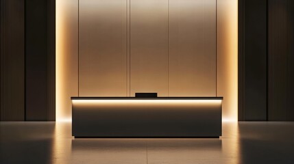 High-End Podium with Glossy Finish in Modern Interior Setting