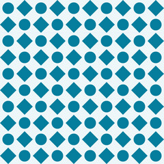Circles Squares Blue Geometric Pattern Modern Shapes Background