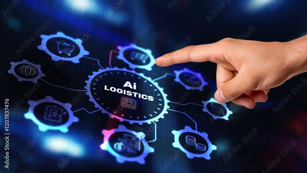 Poster ai machine learning. science and artificial intelligence technology