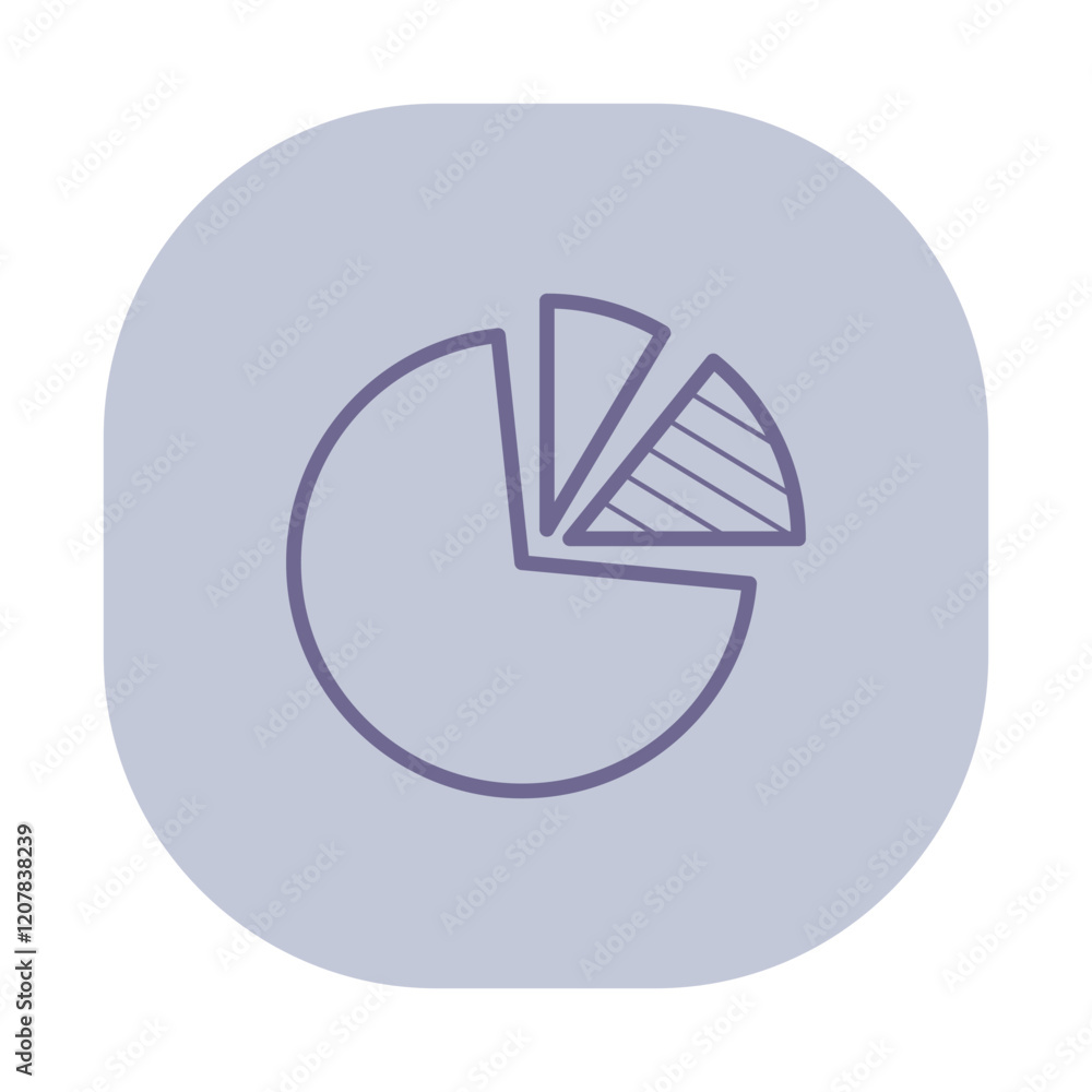Poster simple pie chart icon of minimalist design, ideal for business presentations and reports focused on 