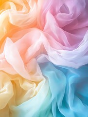 Obraz premium Pastel rainbow fabric texture background. (1)
