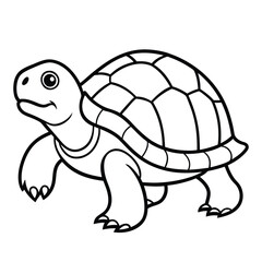 turtle vector on white background , turtle silhouette  line art vector , Turtle black vector  single file on white background 