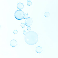 blue bubbles on a white