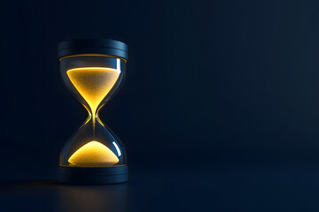 An Elegant Hourglass with Flowing Sand, Symbolizing the Beauty and Fleeting Nature of Time
