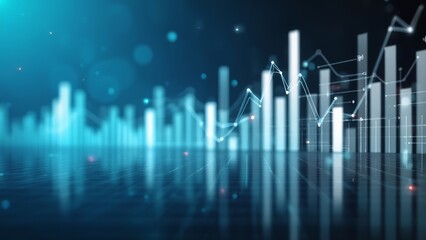 Fototapeta premium A soft-focus financial background with transparent bar charts