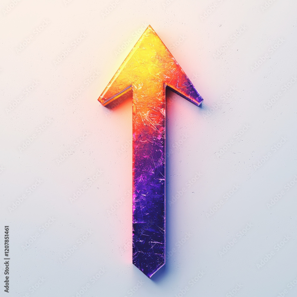 Poster abstract arrow design with vibrant gradient color showcasing dynamic movement and artistic flair