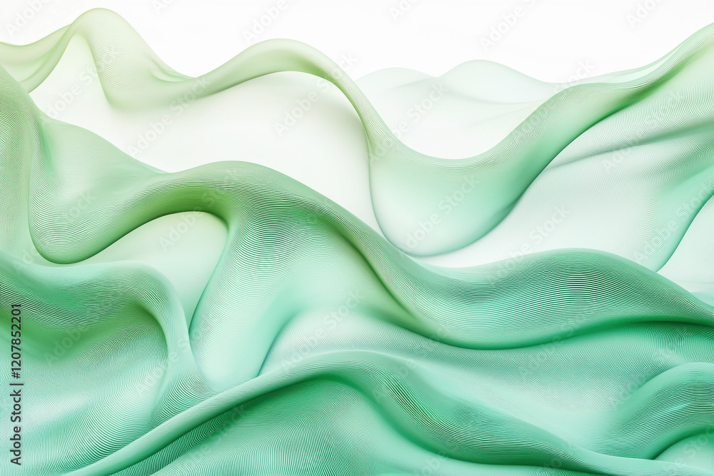 Poster abstract eco pattern with flowing textures in shades of green creating a serene atmosphere for susta